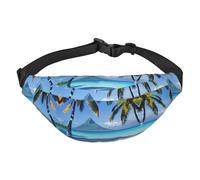Tahiti Beaches Adjustable Belt Waist Pack Fashion Water Resistant Hiking Bum Bag for Travel, Running, Hiking, Cycling, Black, One Size, Black, One Size