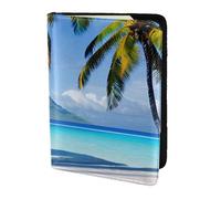 Tahiti Beaches Print 5.5in Passport Travel Document Wallet Case Stylish Secure Men Women For Travelers, Black, One Size