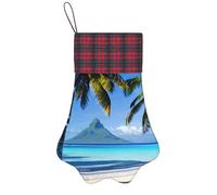 Tahiti Beaches Print Christmas Pet Socking Festive Dog Paw Xmas Pets Gift For Seasonal Party Supplies