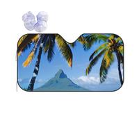 Tahiti Beaches Sun Shade - Folding Car Front Window Sunshade for Cars SUV Trucks,Max UV Blocking and Keep The Vehicle Cool