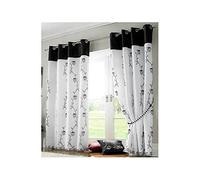Alan Symonds Tahiti Lined Voile Curtains 142x229cm Black