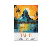 Tahiti French Polynesia Vintage Travel Posters 24x36inch(60x90cm) Canvas Art Poster And Wall Art Picture Print Bedroom Decor