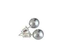 Tahitian Black Pearl Stud Earrings For Women Artificial Pearl Stud 10mm 12mm S925 Sterling Silver Round Pearl Earring Round Black Tahitian Artificial Pearl (grey 12mm)