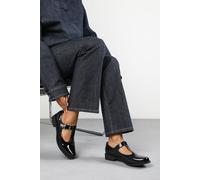 'Tahlia' Wide Fit Girl's School T-Bar Buckle Mary Jane Shoes Where's That From True Black 4E