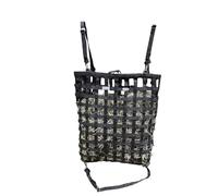 Tahoe Patented 4-Sided Slow Feed Hay Bag with Super Tough Bottom - 2"x2" Openings, Easy-Fill Plastic Ring Top, Holds 4 Flakes, Reinforced Nylon, Dust-Draining Design, 1-Year Warranty