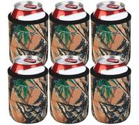 TahoeBay Premium Can Sleeves - 5mm Thick Neoprene Beer Coolies for Cans - Blank Drink Coolers (Camo, 6)