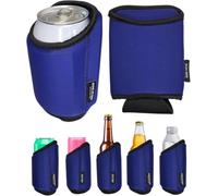 TahoeBay Universal Blank Can Cooler Sleeves, Soft 2-Pack, Navy/Navy | 4 in 1 Neoprene Coolers for Regular 12 oz Beer Cans and Bottles, Slim Skinny Tall, 16oz Drink, Sublimation Blanks, Vinyl, DTF