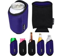 TahoeBay Universal Blank Can Cooler Sleeves, Soft 2-Pack, Purple/Black | 4 in 1 Neoprene Coolers for Regular 12 oz Beer Cans and Bottles, Slim Skinny Tall, 16oz Drink, Sublimation Blanks, Vinyl, DTF
