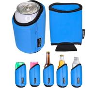TahoeBay Universal Blank Can Cooler Sleeves, Soft 2-Pack, Royal Blue | 4 in 1 Neoprene Coolers for Regular 12 oz Beer Cans and Bottles, Slim Skinny Tall, 16oz Drink, Sublimation Blanks, Vinyl, DTF