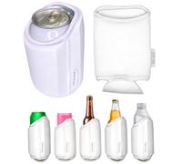 TahoeBay Universal Blank Can Cooler Sleeves, Soft 2-Pack, White/White | 4 in 1 Neoprene Coolers for Regular 12 oz Beer Cans and Bottles, Slim Skinny Tall, 16oz Drink, Sublimation Blanks, Vinyl, DTF