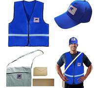 Tahonuss Postman Career Costume Kit Mailman Costume Cosplay Occupationn Accessories Set, As Shown, Large