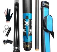 Tai ba cues 2-Piece Pool Stick with Black Shaft, 13mm Multilayer Leather Tip, 58", Hardwood Canadian Maple Professional Billiard Pool Cue Stick 18, 19, 20, 21 Oz (Selectable)