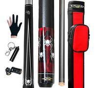 Tai ba cues 2-Piece Pool Stick with Black Shaft, 13mm Multilayer Leather Tip, 58", Hardwood Canadian Maple Professional Billiard Pool Cue Stick 18, 19, 20, 21 Oz (Selectable)