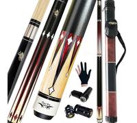 Tai ba cues 58" 5A Maple Pool Cue with Case & Gears, 13mm Tip, 19-21oz