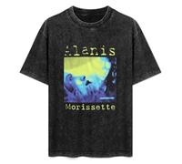TAI BANG Fashionable Men's Retro T-Shirt Alanis Morissette Cotton T-Shirt Black XL