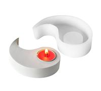 Tai Candle Mould - Silicone Mould for Scented Craft Art, Yin and Yang Silicone Cement Candle Holder 14x8cm, Cement Holders, Craft Supplies for Tai, ar