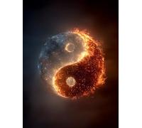 Tai Chi 5D Diamond Art Kits Adults, Diamond Painting for Beginners Flame, DIY Full Drill Crystal Art Pictures, Cross Stitch Embroidery Crafts Kits for Adults, Autumn Decorations, Gifts, 24x36in 6-5108