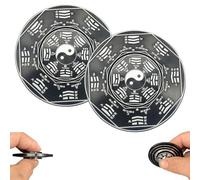 Tai Chi Bagua Fidget Spinner, Feng Shui Bagua Compass, Traditional Stress Relief Rotating Compass Spinner, Good Luck Minis Chinese Auspicious Amulet for Focus & Anxiety Relief, Luck (2 pcs)