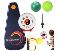 Tai Chi Ball Racket, Aluminium Alloy & Silicone Strength Racket Middle-Aged Beginner Taiji Exercise Soft Shaft Equipment with Fitness Ball and Storage Bag, Exercise Equipment