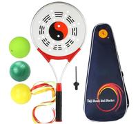 Tai Chi Ball Racket, Aluminium Alloy & Silicone Strength Racket Middle-Aged Beginner Taiji Exercise Soft Shaft Equipment with Fitness Ball and Storage Bag