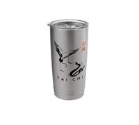 Tai Chi Calligraphy/Snake Vs Crane Chinese Art Design Stainless Steel Insulated Tumbler