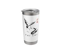 Tai Chi Calligraphy/Snake Vs Crane Chinese Art Design Stainless Steel Insulated Tumbler