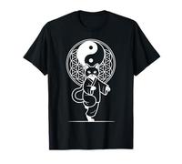 Tai Chi Cat Geometry Yin Yang Flower of Life T-Shirt