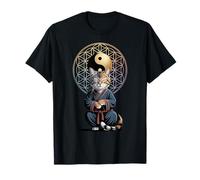 Tai Chi Cat Yin Yang Flower of Life Martial Arts Kitten T-Shirt