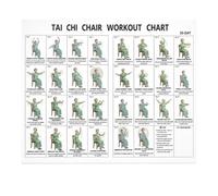 Tai Chi Chair Exercise Chart, Gentle Seated Exercises for Seniors and Beginners, Easy-to-Follow Tai Chi Walking Wall Chart, Home Practice Guide with Visual Instructions, 18x12 Inch Single Exercise Pos