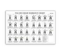 Tai Chi chair practice poster, suitable for beginners and the elderly to practice sitting postures; canvas wall painting; suitable for decorating living rooms, bedrooms (Unframed-A, 18" L x 12" W)
