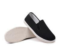 Tai Chi Kung fu Shoes Unisex Traditional Martial Arts Footwear Old Beijing Cloth Non-Slip Lightweight Training Shoes Four-Season Breathable Slip-on Slippers EU Size 39 Black