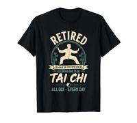 Tai Chi Martial Arts Meditation Retired Retirement Funny Value Graphic T-Shirt, Men, Black, M