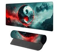 Tai Chi Mouse Pad, Mouse Mat 1200x600x3mm, Stitched Edge Design XXL Desk Mat Large, Desk Accessories Gaming Mousemat, Office Accessories Keyboard Pad, for Gaming PC Office Large Mousepad, Black 0-4408