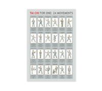 Tai Chi Movement Illustrated Guide Canvas Poster Bedroom Decor Landscape Office Room Decor Gift 16x24inch(40x60cm)
