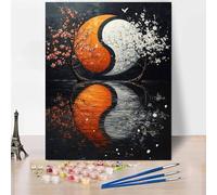 Tai Chi Paint by Numbers for Adults, DIY Paint by Numbers Abstract, Canvas Oil Painting Kit with 3 Paintbrushes, Acrylic Pigment Drawing Paintwork for Gifts for Women 20x26 inch Without Frame -XY96O