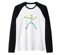 Tai Chi Stickman Raglan Baseball Tee