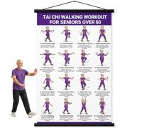 Tai Chi Walking Chart, Tai Chi Walking Exercise Poster for Adults Seniors