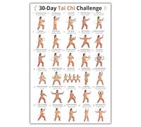 Tai Chi Walking Chart Wall Art Exercise Guide Instructional Tai Chi Poster Premium Canvas Wall Art for Home Gym Bedroom Easy-to-Follow Mindful Workout for Seniors Woman Large Fitness Instruction Print