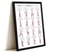 Tai Chi Walking Workout Chart Poster Seniors Women Exercise Wall Art Decor