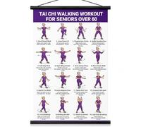 Tai Chi Walking Workout Chart, Tai Chi Walking Exercise Poster for Adults