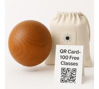 Tai Chi Wooden Ball for Seniors & Beginners - Tai Chi for Seniors Video Access Via Qr, Gentle, Equipment for Balance & Mobility, Workout Ball Mindfulness Training Tool