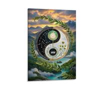 Tai Chi Yin Yang 3D Prints on Canvas - Wall Painting Eastern Culture Prints Image Artwork Poster Picture Photo Home Decoration 16x24inch(40x60cm)