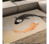 Tai Chi Yin Yang Area Rug Chinese Style Koi Fish Pattern Rugs 120x180cm Area Rugs Washable Soft Cozy Floor Carpet for Bedroom Living Room Family Lounge