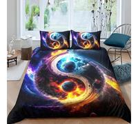 Tai Chi Yin Yang Bagua Pattern Duvet Cover Double 200X200 Cm Printed Bedding Set 3D Comforter Cover For Boys Girls Kids Room Decor Lightweight Bedspread Cover With 2 Pillow Case - Soft Comf -36332878