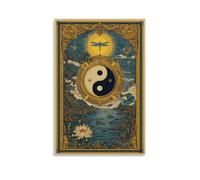 Tai Chi Yin Yang Canvas Wall Art 3D Manifestation View Art Picture for Home Office Bathroom Bedroom Stretched Giclee Print Ready to Hang 12x18inch(30x45cm)