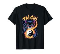 Tai Chi Yin Yang Dark Kitten Martial Arts Cat Fire Energy T-Shirt