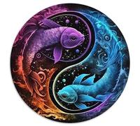 Tai Chi Yin Yang Fish 1000 Piece Jigsaw Puzzle for Kids And Adults Traditional Chinese Philosophy Symbol Brainteasing Jigsaws Educational Games Great Gift 1000pcs (67.5x67.5cm)