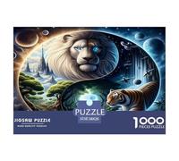 Tai Chi1000 Piece Jigsaw Puzzles for Adults And Kids Educational Games Tiger And A LionChallenging for Home Decoration Great Gift Idea38x26cm/1000pcs