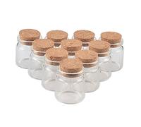 TAI DIAN 50pcs 20ml 37x40x27mm Glass Vials with Corks - Playful, Decorative Gift Bottles - Spices, Candy, Vanilla, Pill, Food