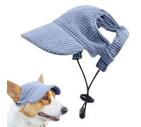 Tai Dog Sun Cap, Summer Dog Hat for Sun Protection Adjustable Baseball Hat Visor Cap with Ear Holes for Pets (Blue, M)